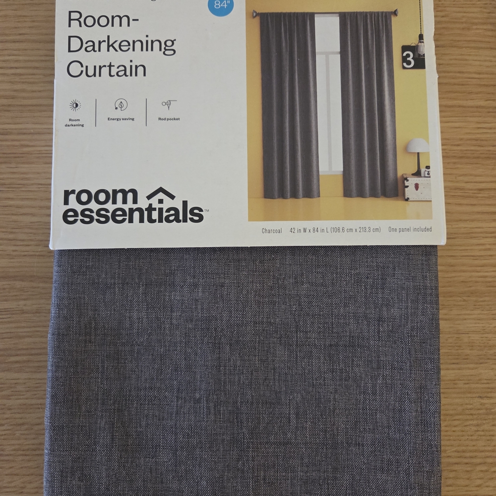 Room Essentials Charcoal Room-Darkening Curtain